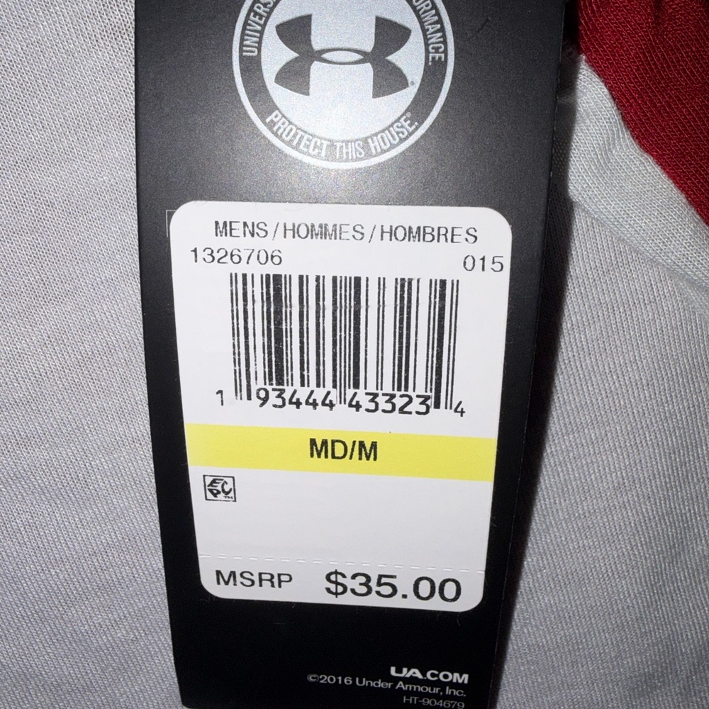 Under Armour Tank Top Mens Medium Red White HeatGear Athletic Gym Shirt NWT - Picture 5 of 11